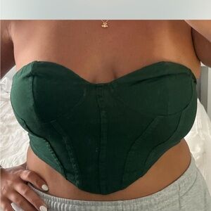 SHEIN Dark Green Strapless Corset